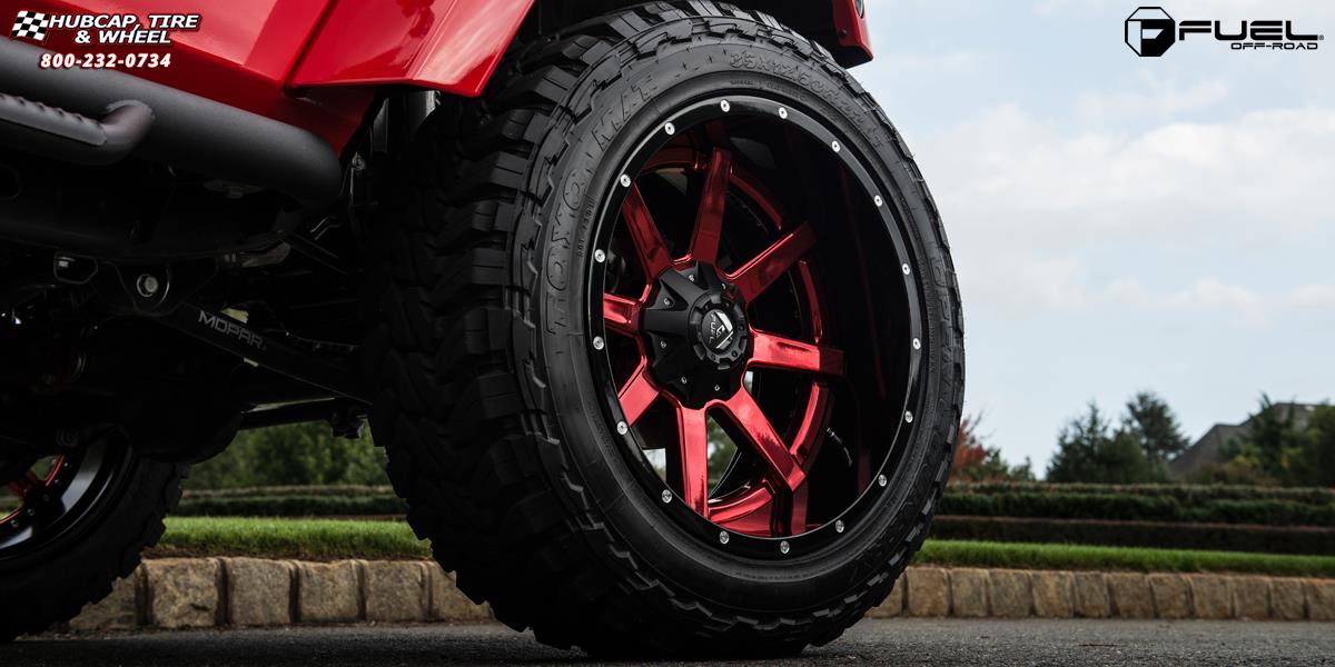 vehicle gallery/jeep wrangler fuel maverick d260 22X12  Transparent Red clear wheels and rims